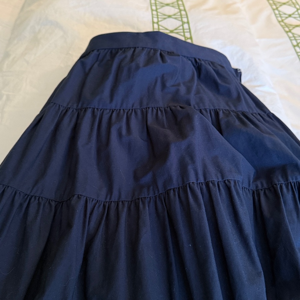J. Crew navy Tiered Maxi Skirt